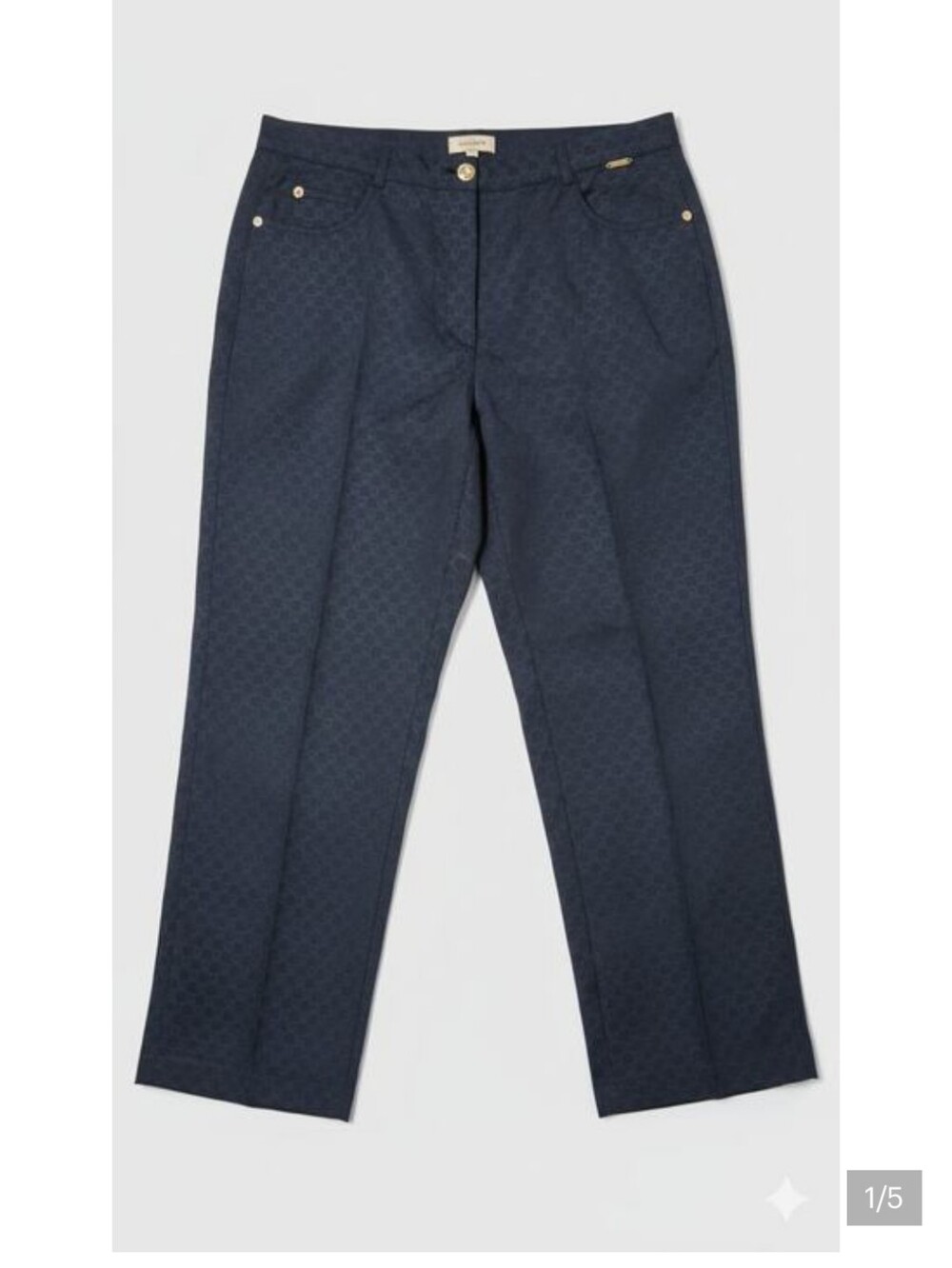 St. John Sport by Marie Gray Blue Textured Women 8 Straight Leg Pockets Pants